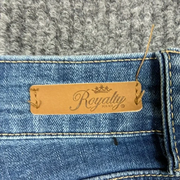 Royalty For Me Womens Jeans Size 12 Blue Denim Frayed Hem Classic Mid Rise - Picture 6 of 11